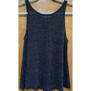 Nation Ltd. Womens‎ Flowy Black White Marled Stretch Tank Top Sz 3/M